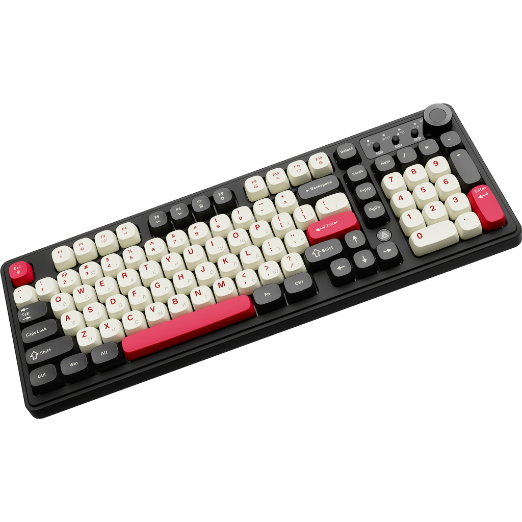 Клавіатура Ajazz AF98 Plus Wireless/Bluetooth/USB UA Black/White/Red (AF98-PLUS-BSR)