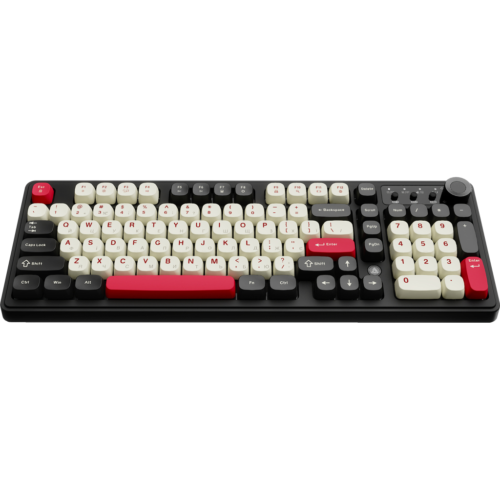 Клавіатура Ajazz AF98 Plus Wireless/Bluetooth/USB UA Black/White/Red (AF98-PLUS-BSR)