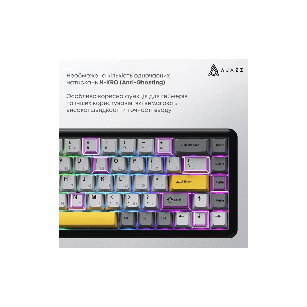 Клавіатура Ajazz AK680 MAX (8+8K) Magnetic Switch RGB Wireless/Bluetooth/USB Black (AK680-M-BGY-A)