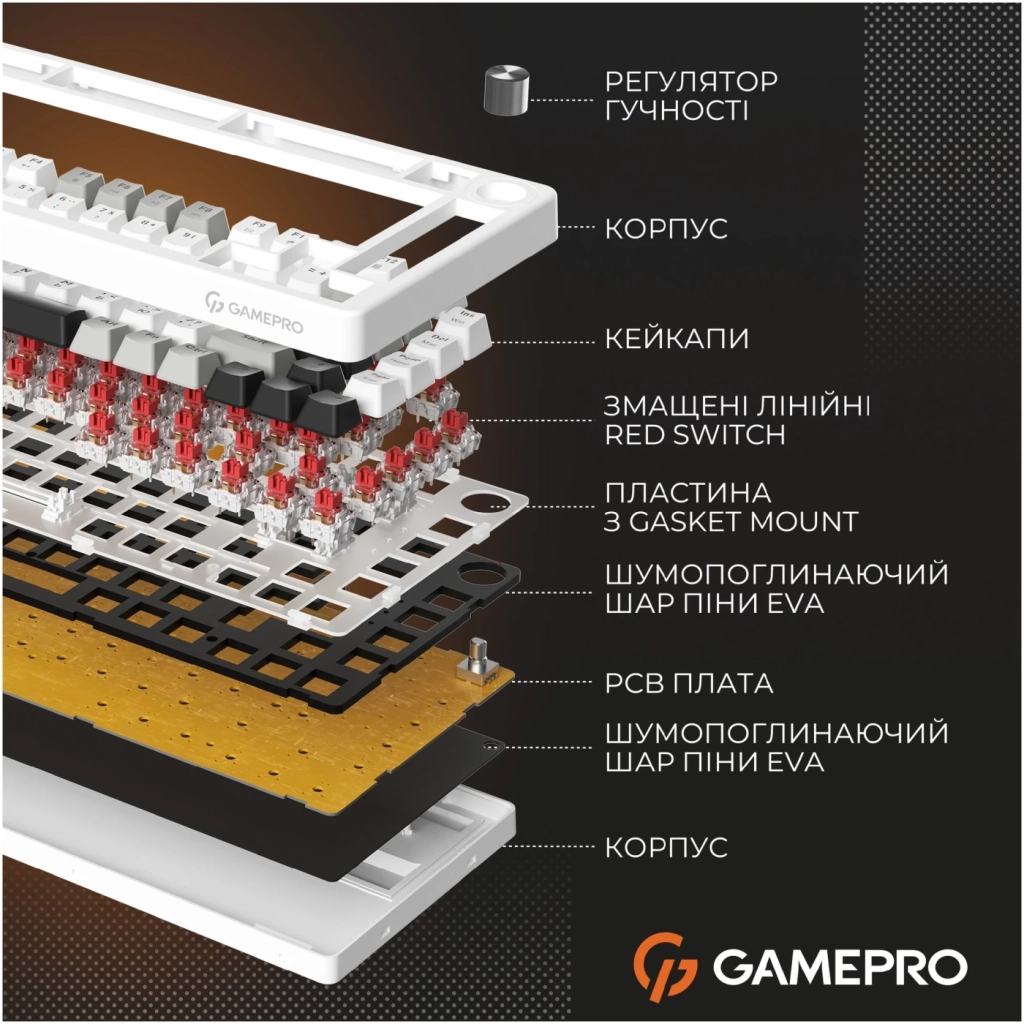 Клавіатура GamePro Genesis Silverlight MK126 USB UA Grey (MK126)