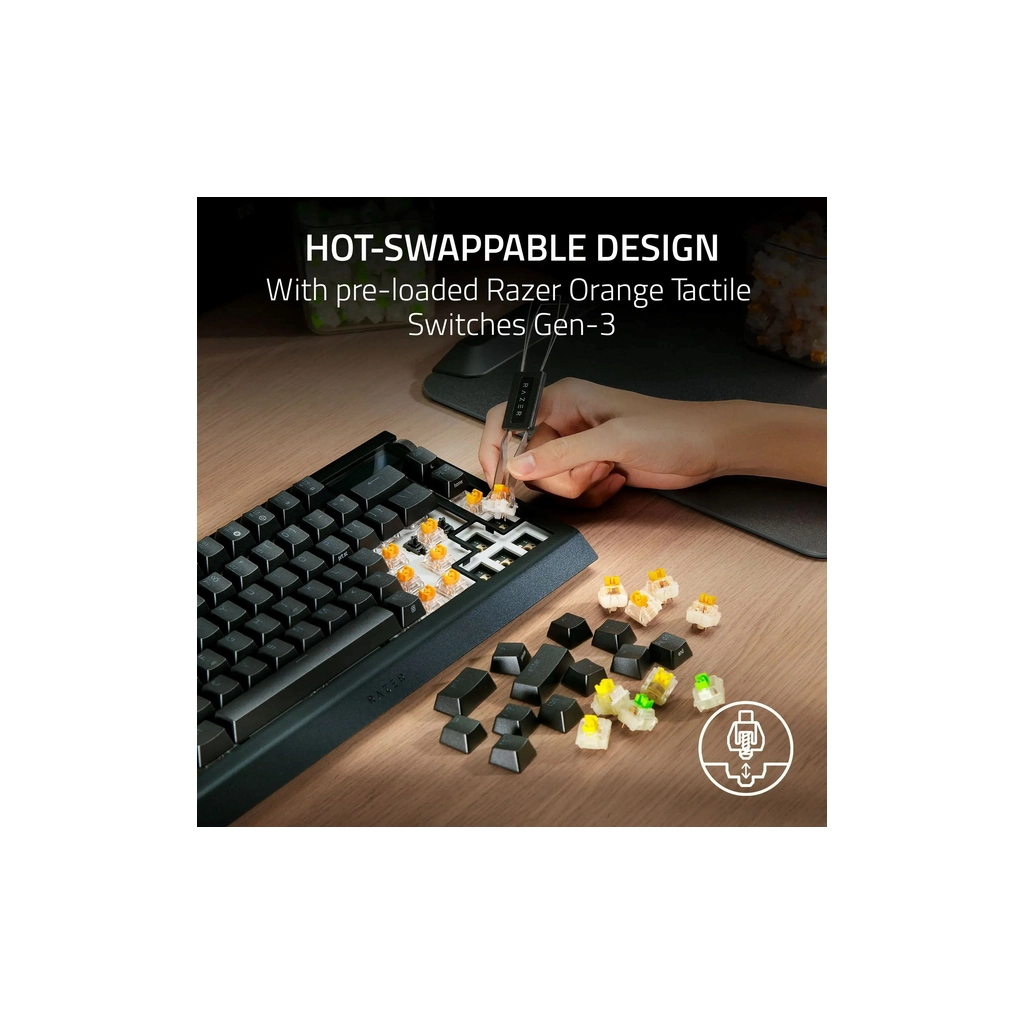 Клавіатура Razer BlackWidow V4 Pro 75 ISO Wireless/Bluetooth/USB UA Black (RZ03-05130300-R3E1)