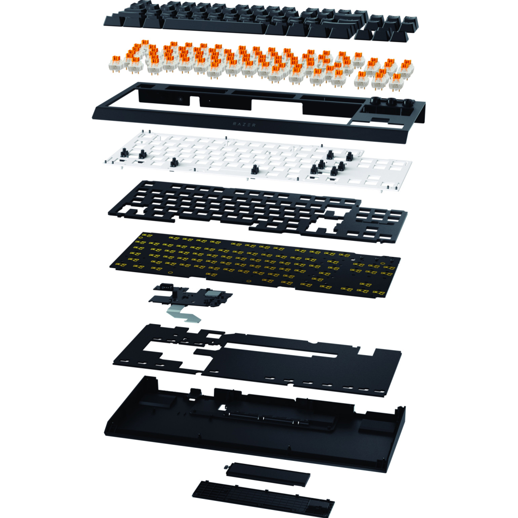 Клавіатура Razer BlackWidow V4 Low-Profile TKL Wireless/Bluetooth/USB Yellow switch UA Black (RZ03-05450100-R3M1)