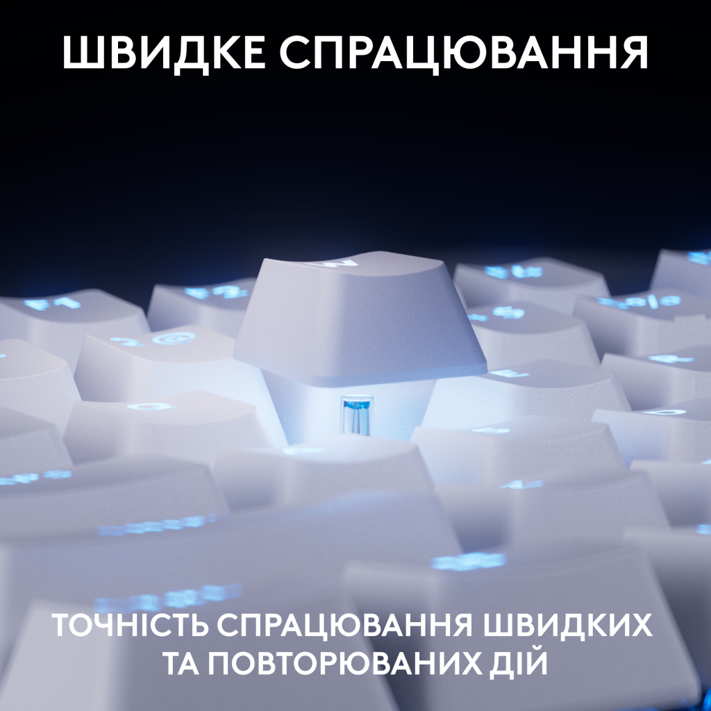 Клавіатура Logitech G PRO X TKL Rapid Linear USB UA White (920-013242)