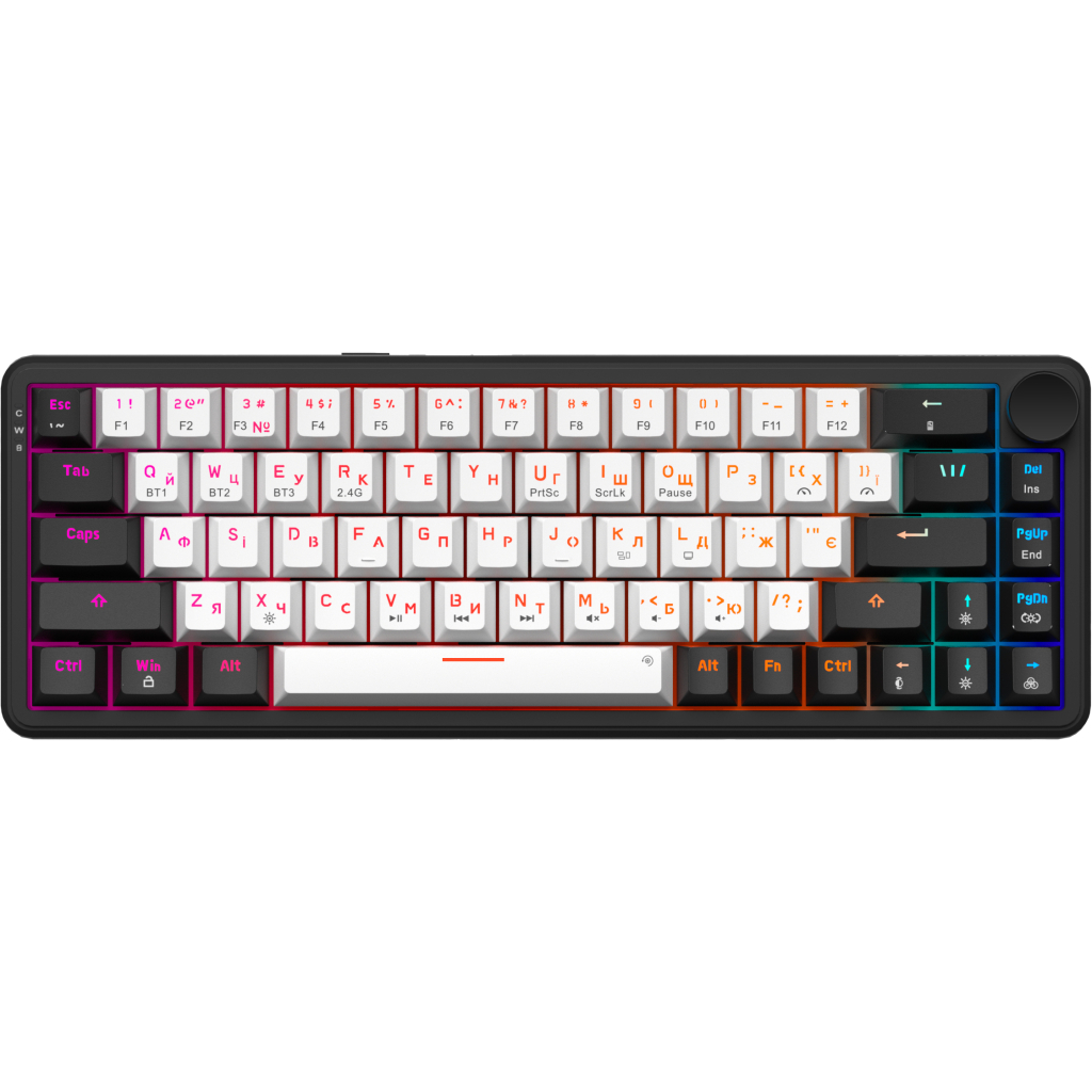 Клавіатура GamePro Asgard Valhalla MK210B Pro 65 RGB Wireless/Bluetooth/USB Black (MK210B Pro)