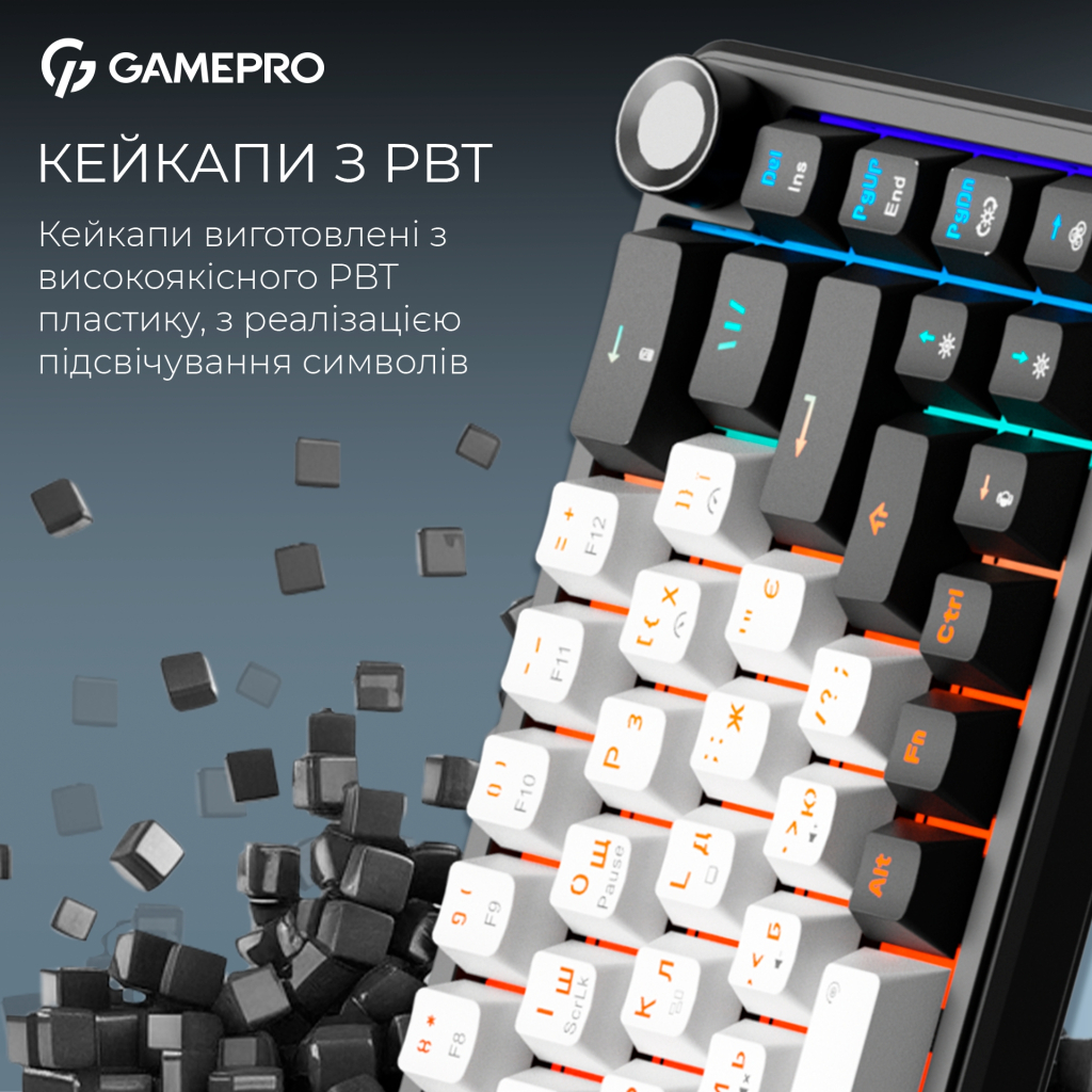 Клавіатура GamePro Asgard Valhalla MK210B Pro 65 RGB Wireless/Bluetooth/USB Black (MK210B Pro)