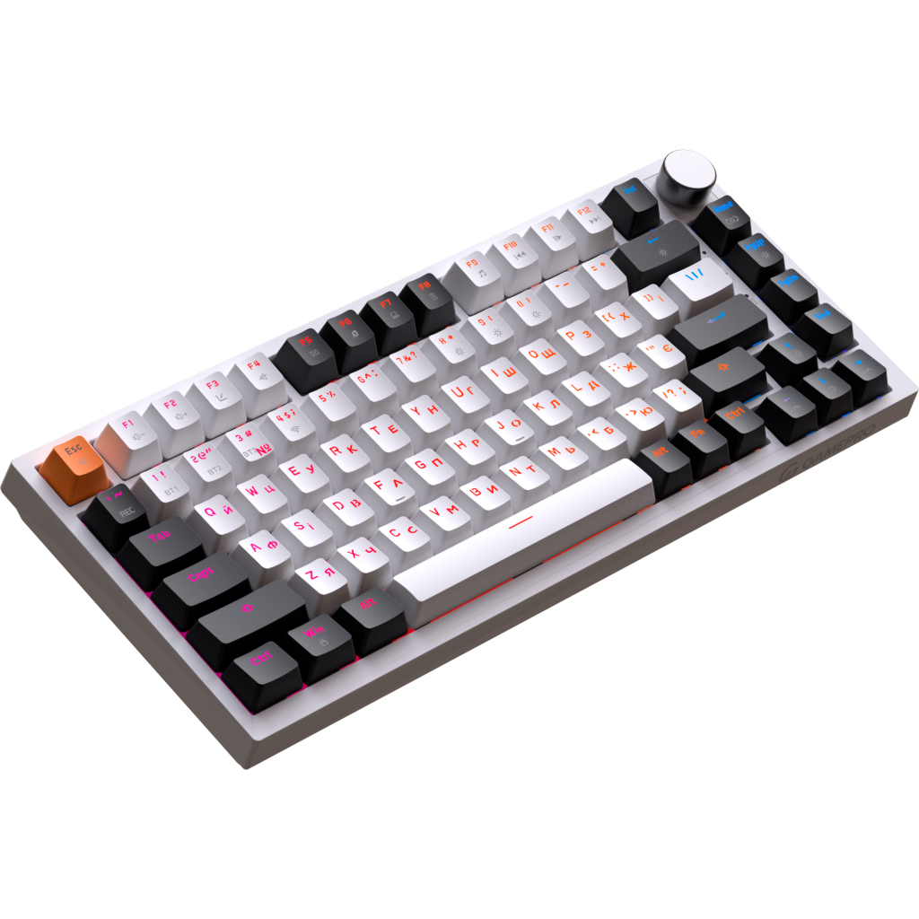 Клавіатура GamePro Asgard Valhalla MK160W Pro 75 RGB Wireless/Bluetooth/USB White (MK160W Pro)