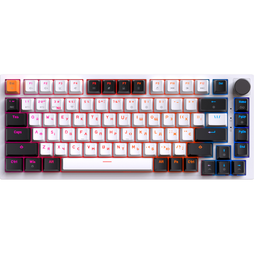 Клавіатура GamePro Asgard Valhalla MK160W Pro 75 RGB Wireless/Bluetooth/USB White (MK160W Pro)