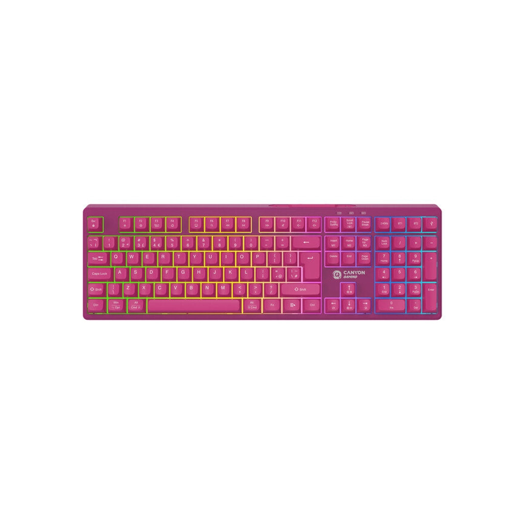 Клавіатура Canyon Fortnax Bluetooth/Wireless/ USB UA Pink (CND-SKBW2)