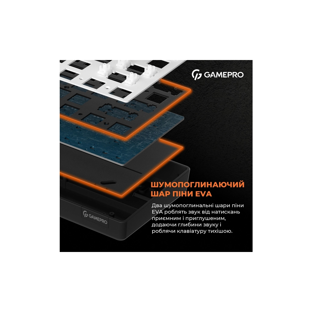 Клавіатура GamePro MK130G Pro Outemu Red Switch Hot-Swap 60 RGB USB/Wireless/Bluetooth Black (MK130G Pro)