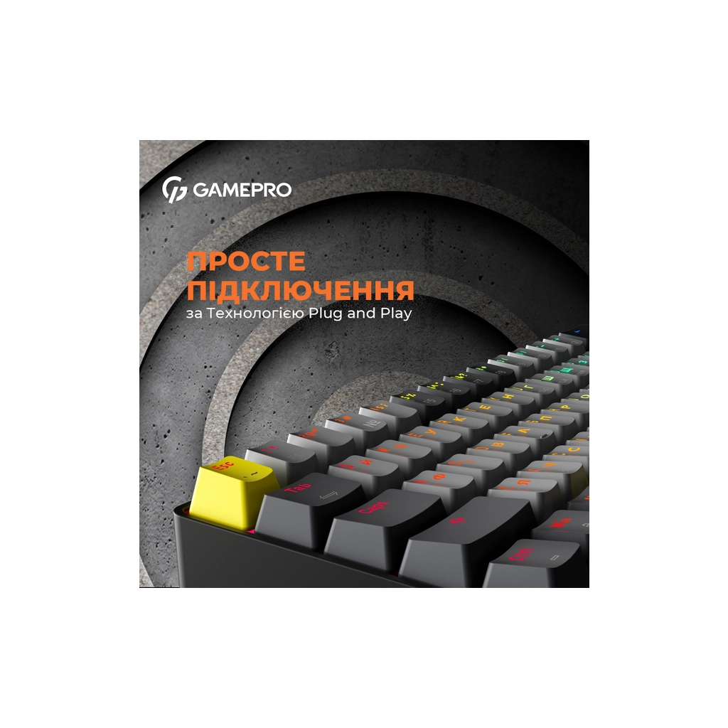 Клавіатура GamePro MK130G Pro Outemu Red Switch Hot-Swap 60 RGB USB/Wireless/Bluetooth Black (MK130G Pro)