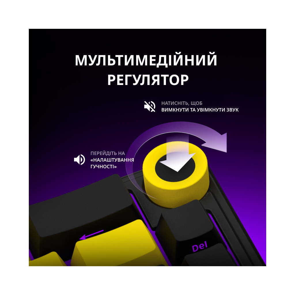 Клавіатура Lorgar KBP70MW Pro RGB Wireless/Bluetooth/USB UA Black/yellow (LRG-KBP70MW-YL-US)