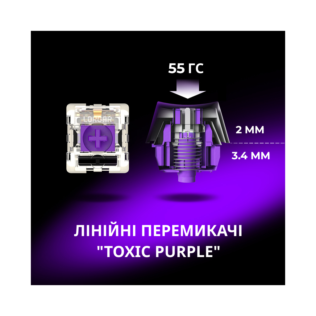 Клавіатура Lorgar KBP70MW Pro RGB Wireless/Bluetooth/USB UA Black/yellow (LRG-KBP70MW-YL-US)