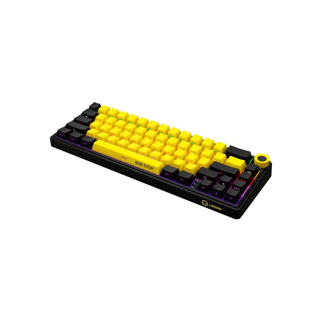 Клавіатура Lorgar KBP70MW Pro RGB Wireless/Bluetooth/USB UA Black/yellow (LRG-KBP70MW-YL-US)