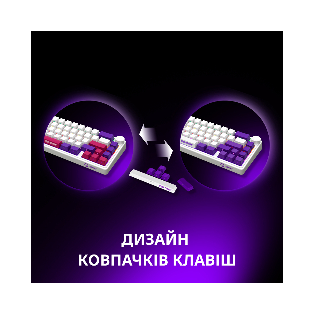 Клавіатура Lorgar KBP70MW Pro RGB Wireless/Bluetooth/USB UA Black/yellow (LRG-KBP70MW-YL-US)