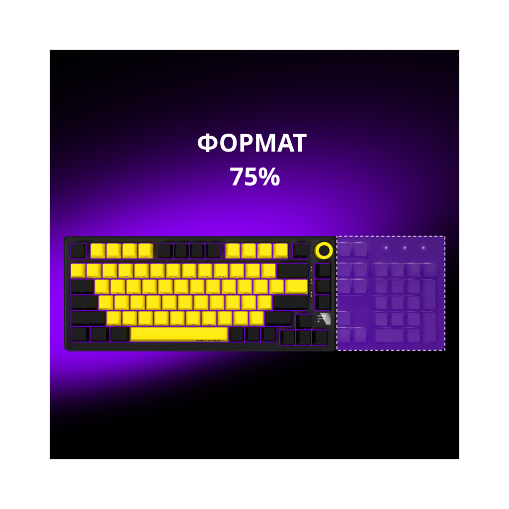 Клавіатура Lorgar KBP7075W Pro RGB Wireless/Bluetooth/USB UA Beige (LRG-KBP7075W-RT-US)