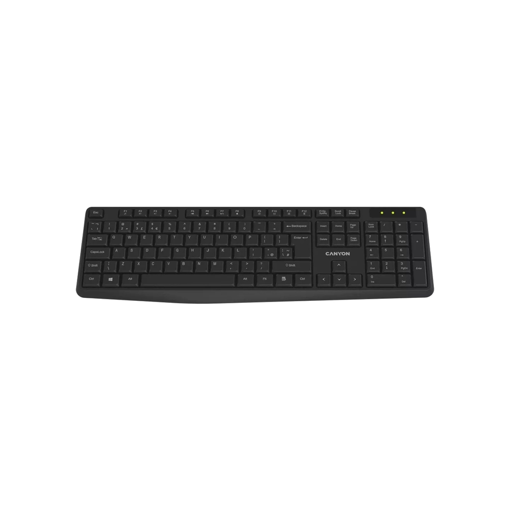 Клавіатура Canyon KB-W01 Water resistant Wireless UA Black (CNE-CKEYW01)