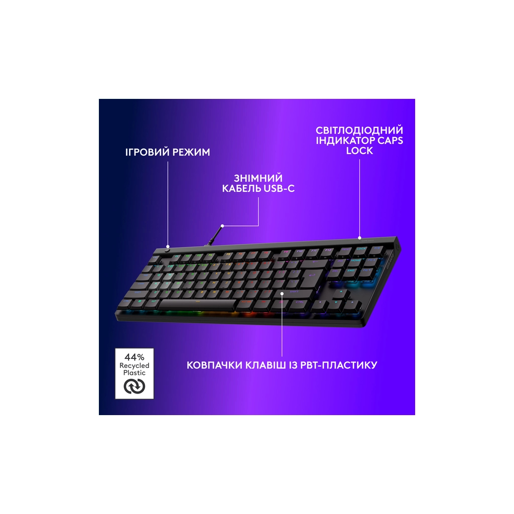 Клавіатура Logitech G515 Rapid TKL Wired USB UA Black (920-013861)