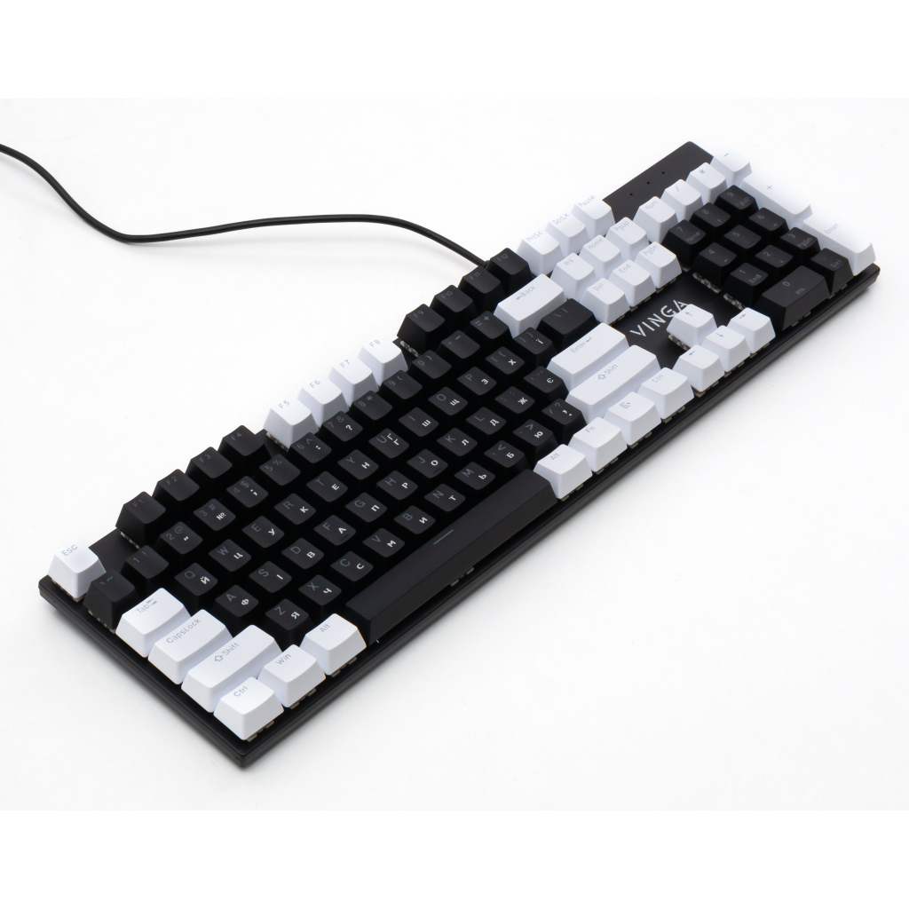 Клавіатура Vinga KBGM-095 LED Brown Switch USB White/Black (KBGM-095BR White/Black)