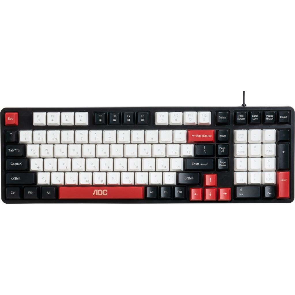 Клавіатура AOC GK116H1 LED USB UA White/Red/Black (GK116H1/97)