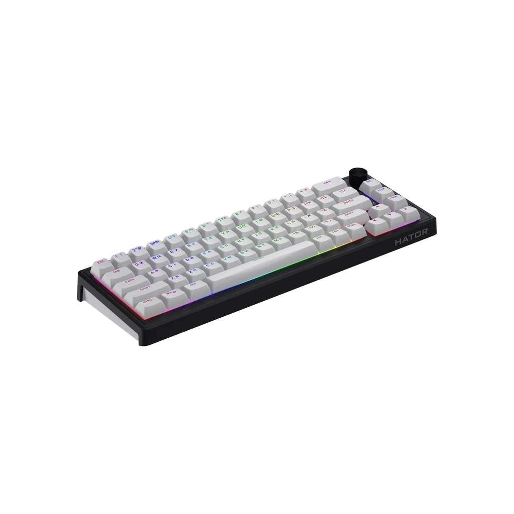 Клавіатура Hator Skyfall 65 Aurum Sterling RGB Wireless/Bluetooth/USB UA Black/White (HTK3160UA)