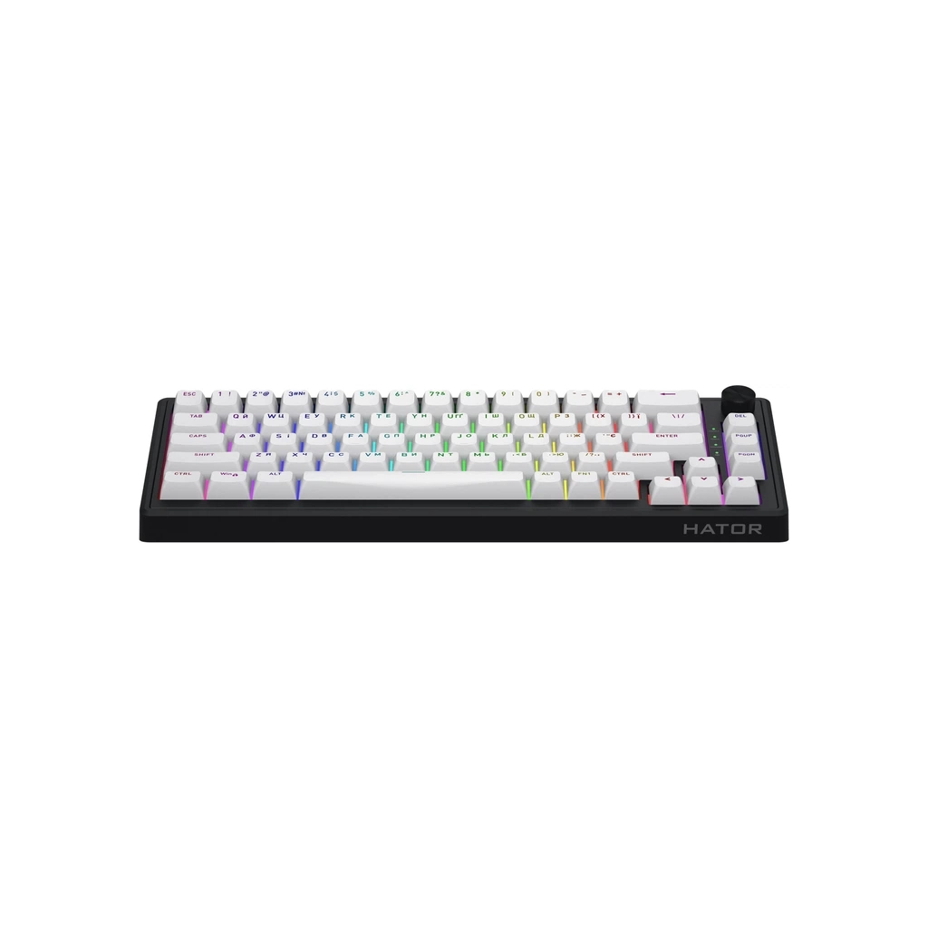 Клавіатура Hator Skyfall 65 Aurum Sterling RGB Wireless/Bluetooth/USB UA Black/White (HTK3160UA)