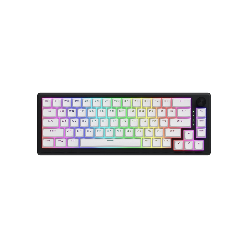 Клавіатура Hator Skyfall 65 Aurum Sterling RGB Wireless/Bluetooth/USB UA Black/White (HTK3160UA)