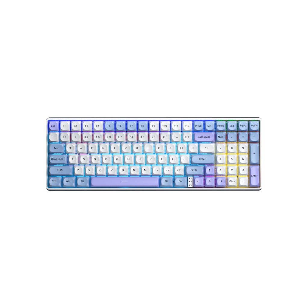 Клавіатура Aula S100pro RGB KRGD Red Switch Wireless/Bluetooth/Type-C UA White/Blue (6948391205762)