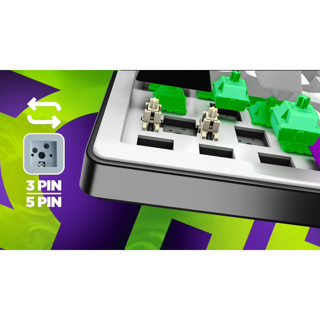 Клавіатура Hator Hellyberry HK60 Mechanical Linear RGB USB UA White/Violet (HK60)