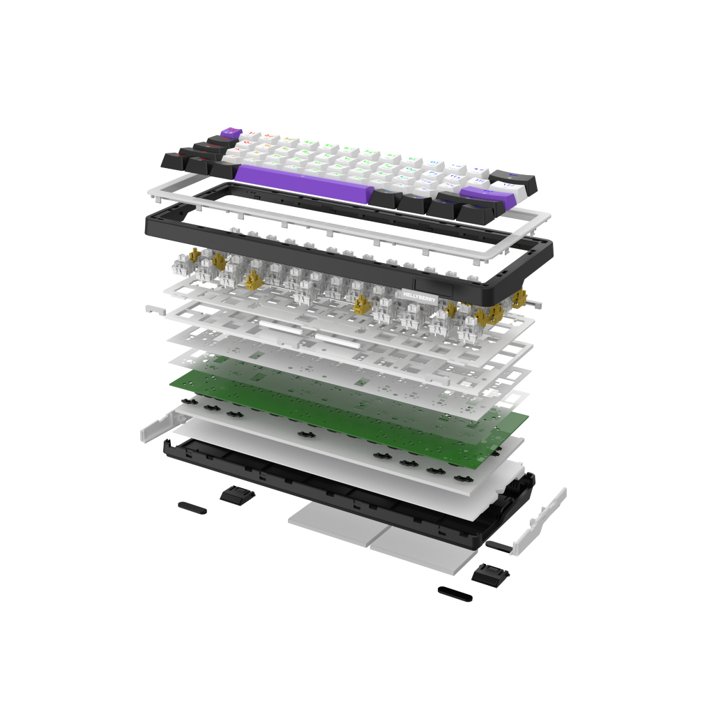 Клавіатура Hator Hellyberry HK60 Mechanical Linear RGB Wireless/Bluetooth/USB UA White/Violet (HK60_wireless)