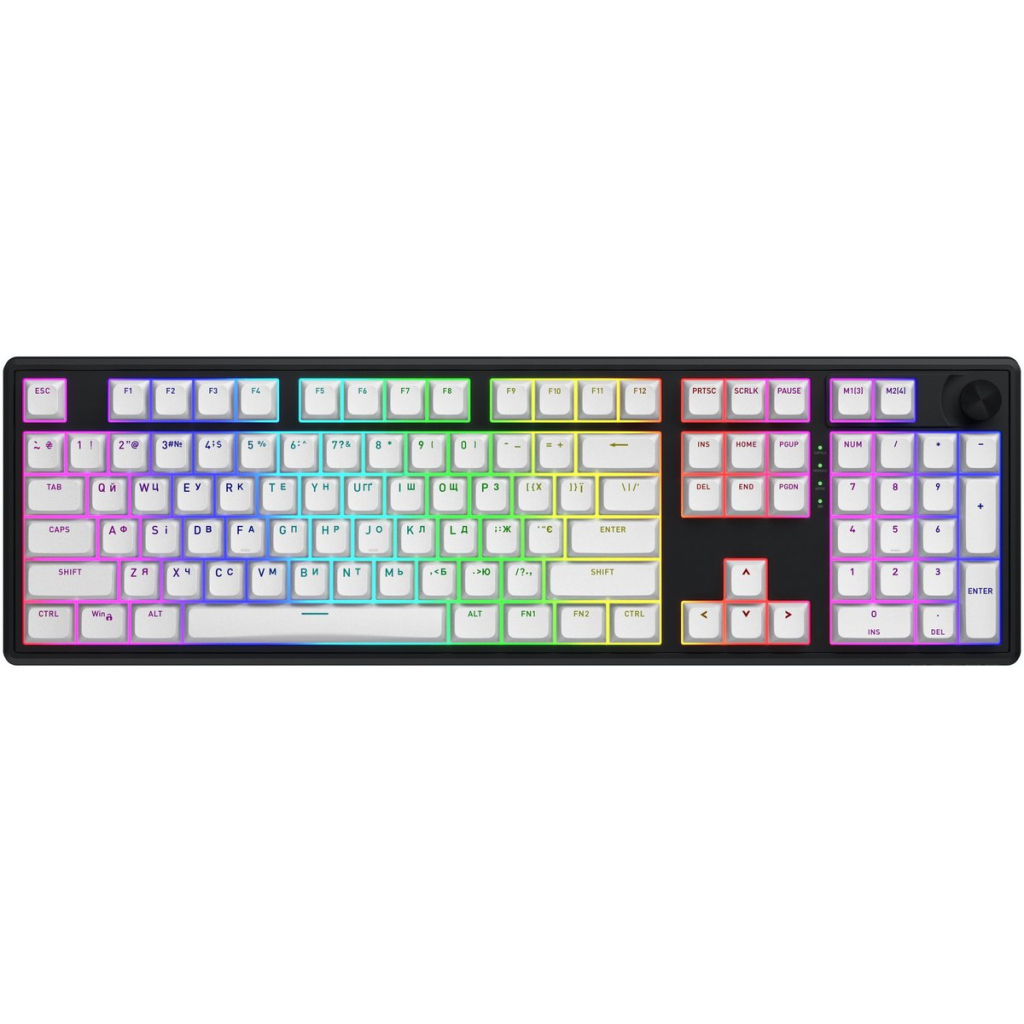 Клавіатура Hator Skyfall 100 Aurum Lemon RGB Wireless/Bluetooth/USB UA Black/White (HTK3100UA)