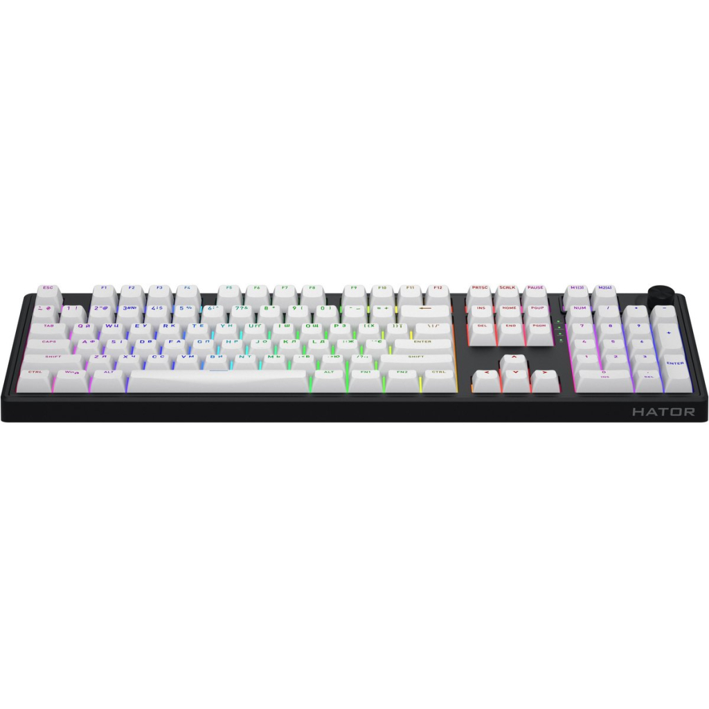 Клавіатура Hator Skyfall 100 Aurum Lemon RGB Wireless/Bluetooth/USB UA Black/White (HTK3100UA)