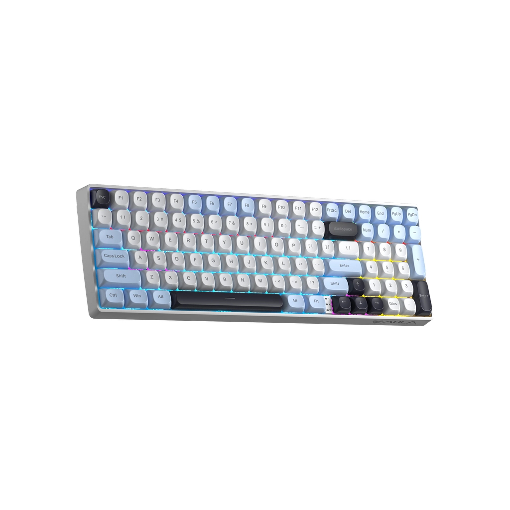 Клавіатура Aula S100pro RGB KRGD Brown Switch Wireless/Bluetooth/Type-C UA White/Black (6948391205755)