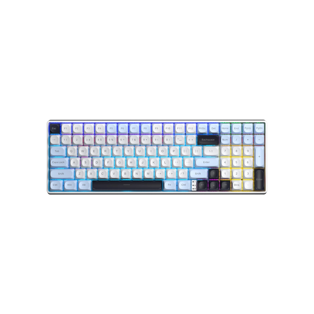 Клавіатура Aula S100pro RGB KRGD Brown Switch Wireless/Bluetooth/Type-C UA White/Black (6948391205755)
