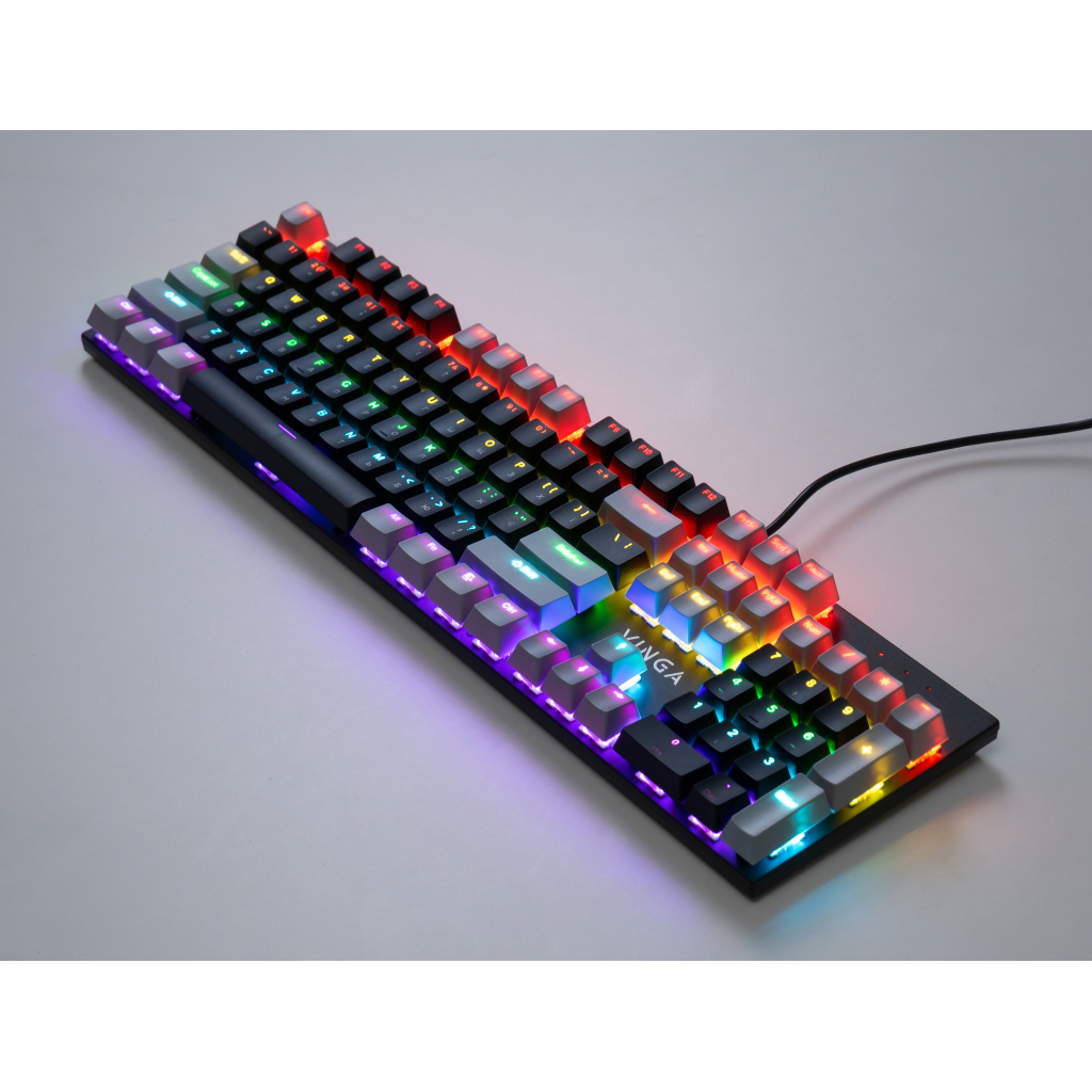 Клавіатура Vinga KBGM-090 LED Blue Switch USB Grey/Black (KBGM-090BL Grey/Black)