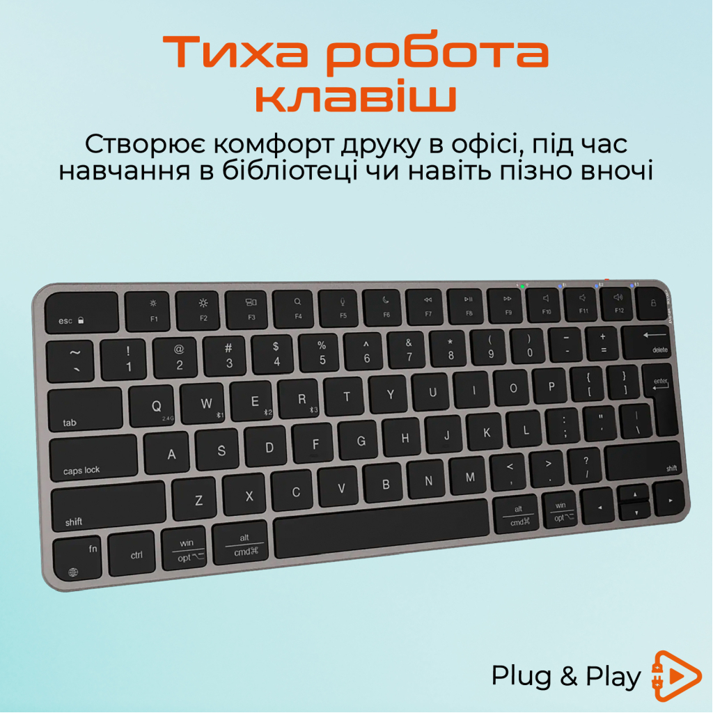 Клавіатура Meetion K210 Bluetooth/Wireless Black (MT-K210MW-A-RUA)