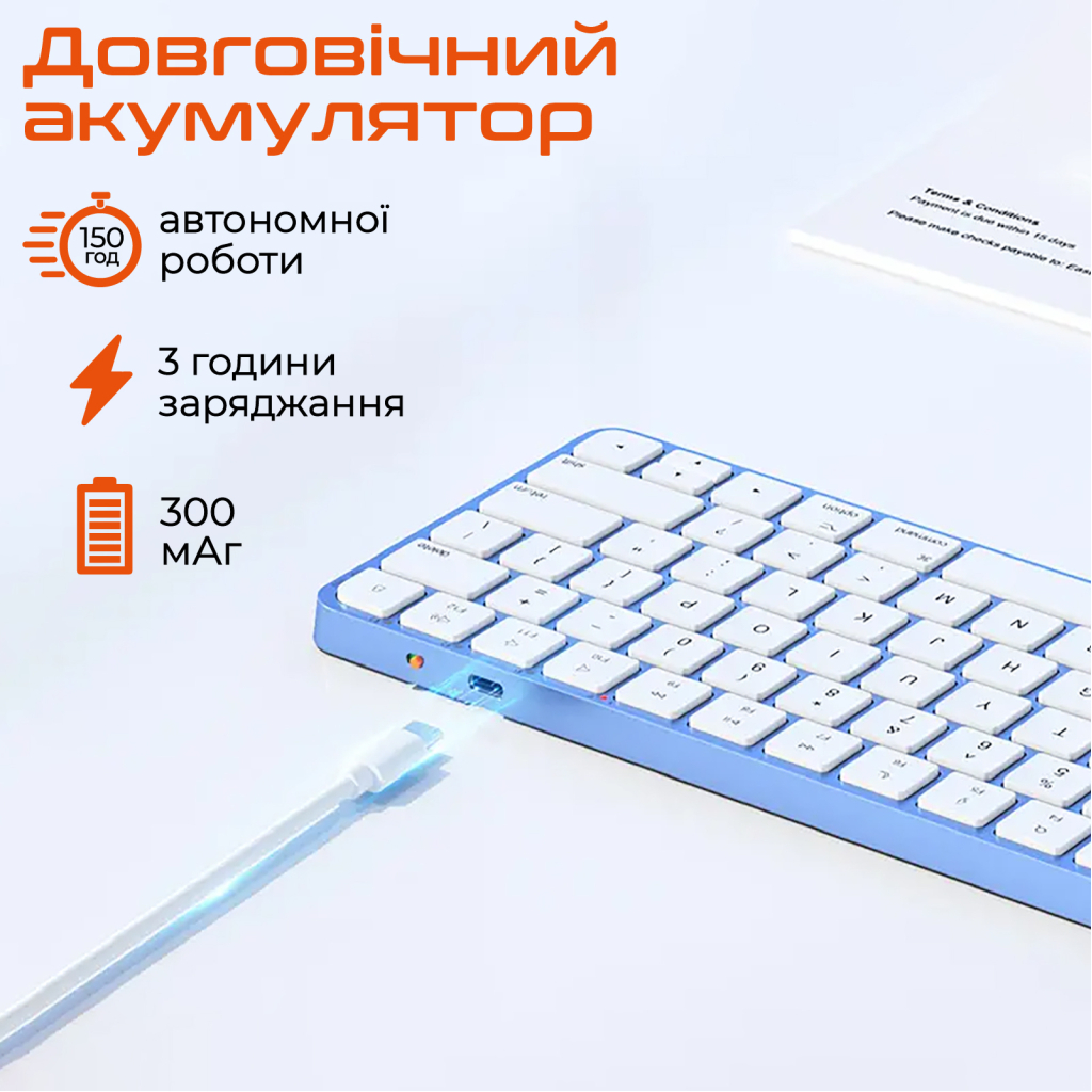 Клавіатура Meetion K210 Bluetooth/Wireless Black (MT-K210MW-A-RUA)