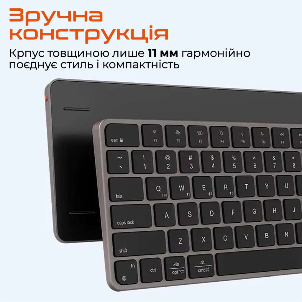 Клавіатура Meetion K210 Bluetooth/Wireless Black (MT-K210MW-A-RUA)