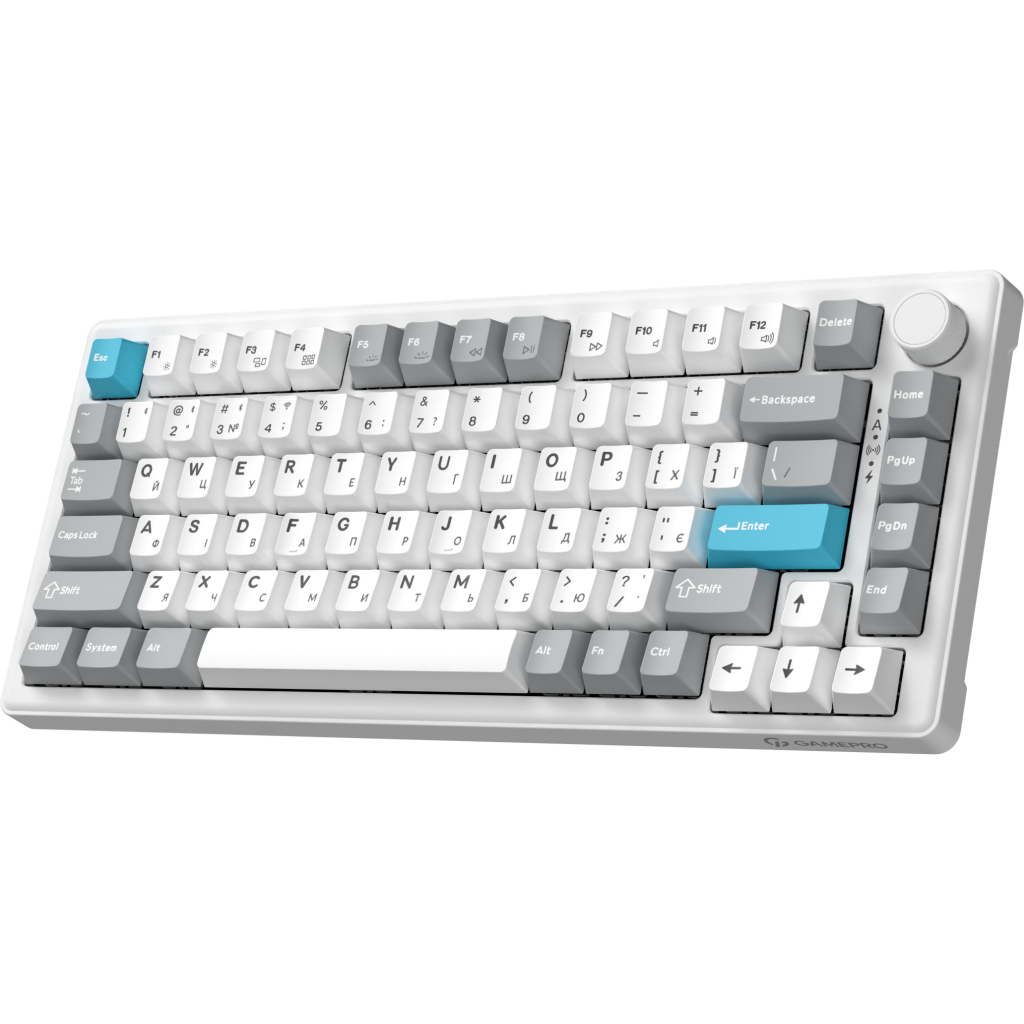 Клавіатура GamePro Asgard Yord Wireless/Bluetooth/USB UA White (MK266WH)