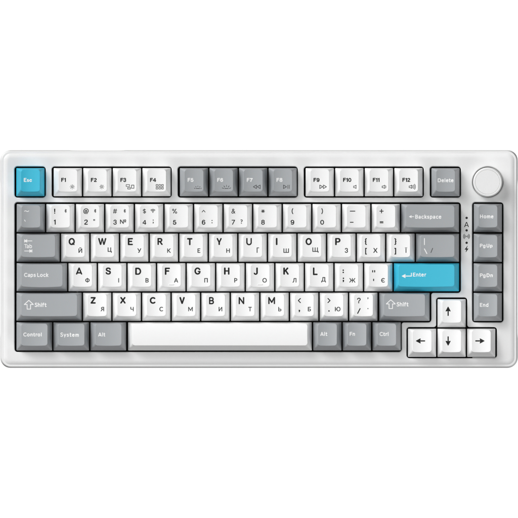 Клавіатура GamePro Asgard Yord Wireless/Bluetooth/USB UA White (MK266WH)