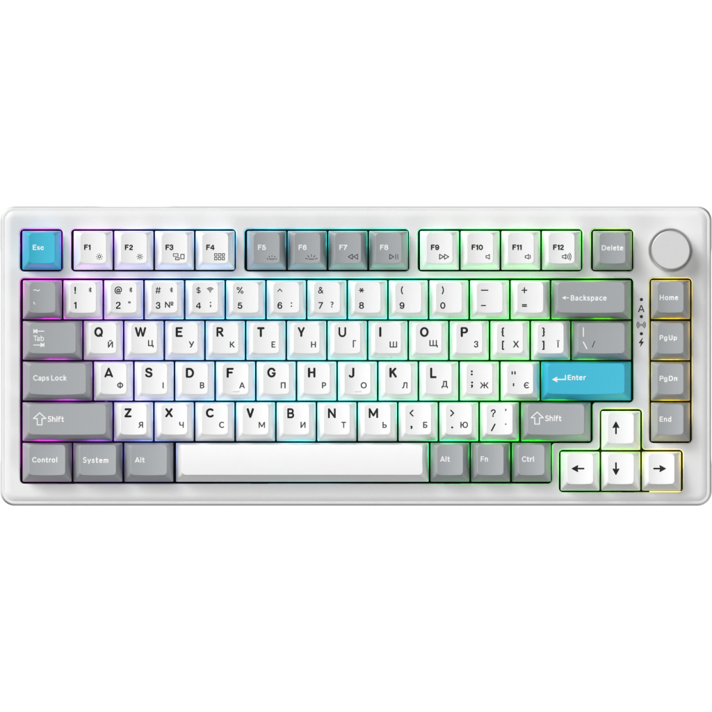 Клавіатура GamePro Asgard Yord Wireless/Bluetooth/USB UA White (MK266WH)