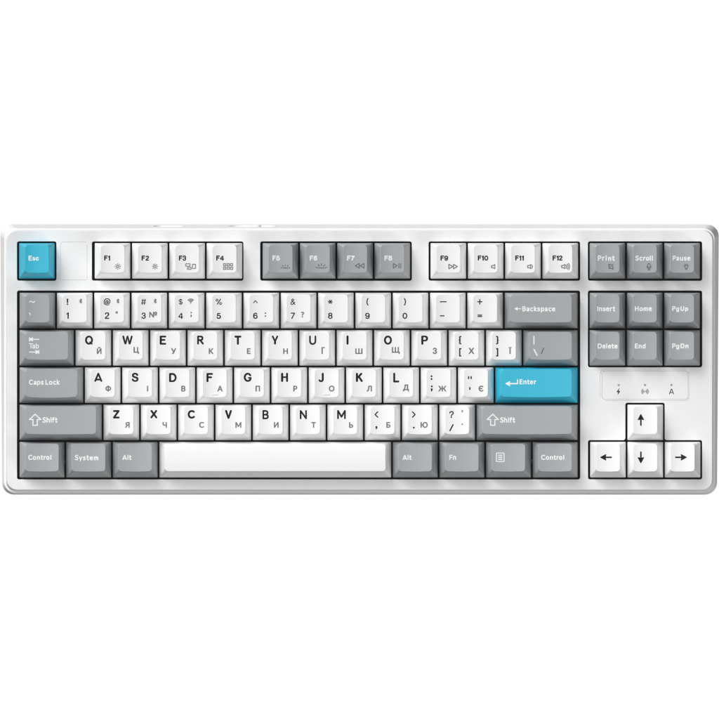 Клавіатура GamePro Asgard Ragnar Wireless/Bluetooth/USB UA White (MK285WH)