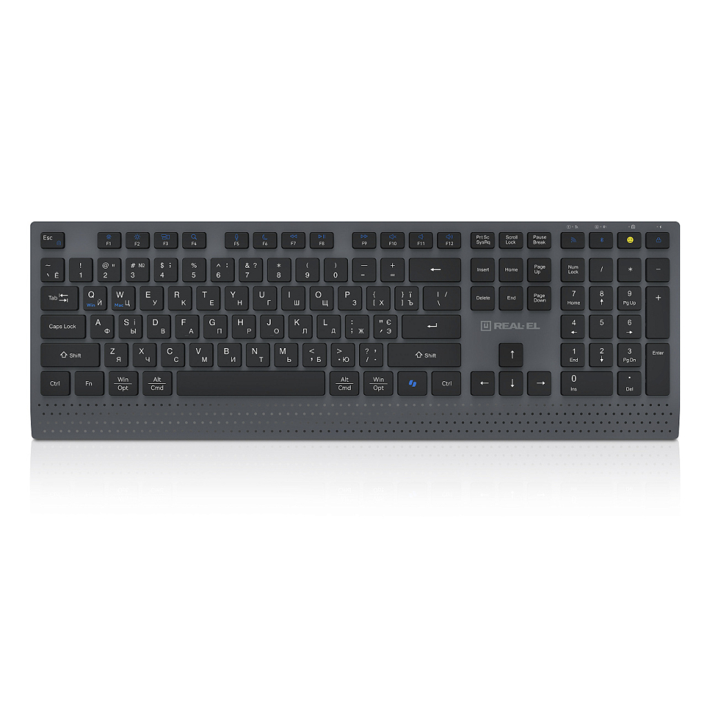 Клавіатура REAL-EL RK-715W Wireless/Bluetooth Black/Gray (EL123100051)