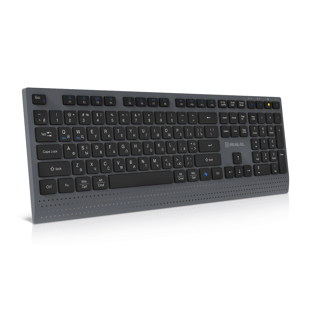 Клавіатура REAL-EL RK-715W Wireless/Bluetooth Black/Gray (EL123100051)