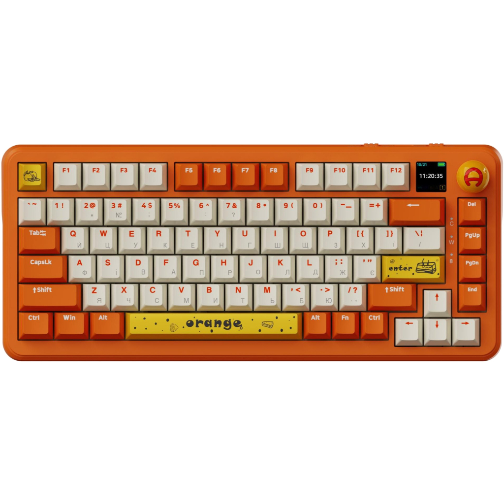 Клавіатура Ajazz AK820 MAX Avocado Switch Orange USB/Wireless/Bluetooth RGB UA Orange (AK820MAX-AS-OW)