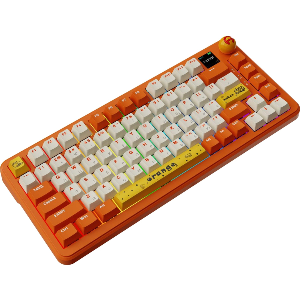 Клавіатура Ajazz AK820 MAX Avocado Switch Orange USB/Wireless/Bluetooth RGB UA Orange (AK820MAX-AS-OW)