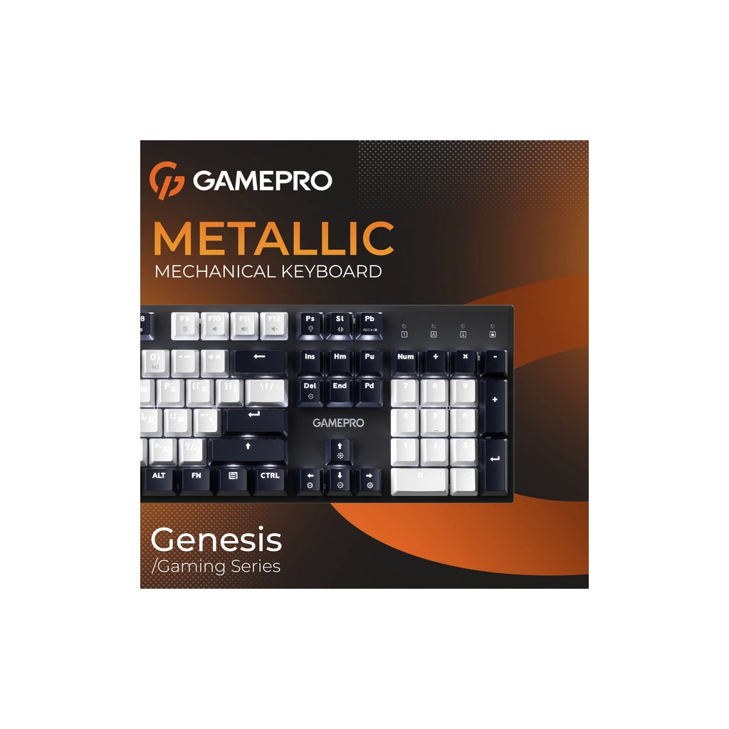 Клавіатура GamePro Genesis Metallic MK144B Outemu Red Switch USB UA Black (MK144B)