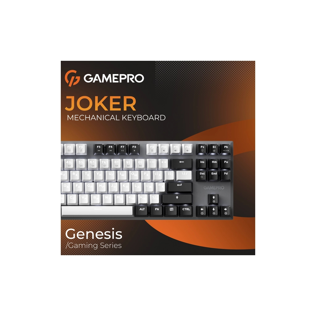 Клавіатура GamePro Genesis Joker MK124G Outemu Red Switch USB UA Gray (MK124G)