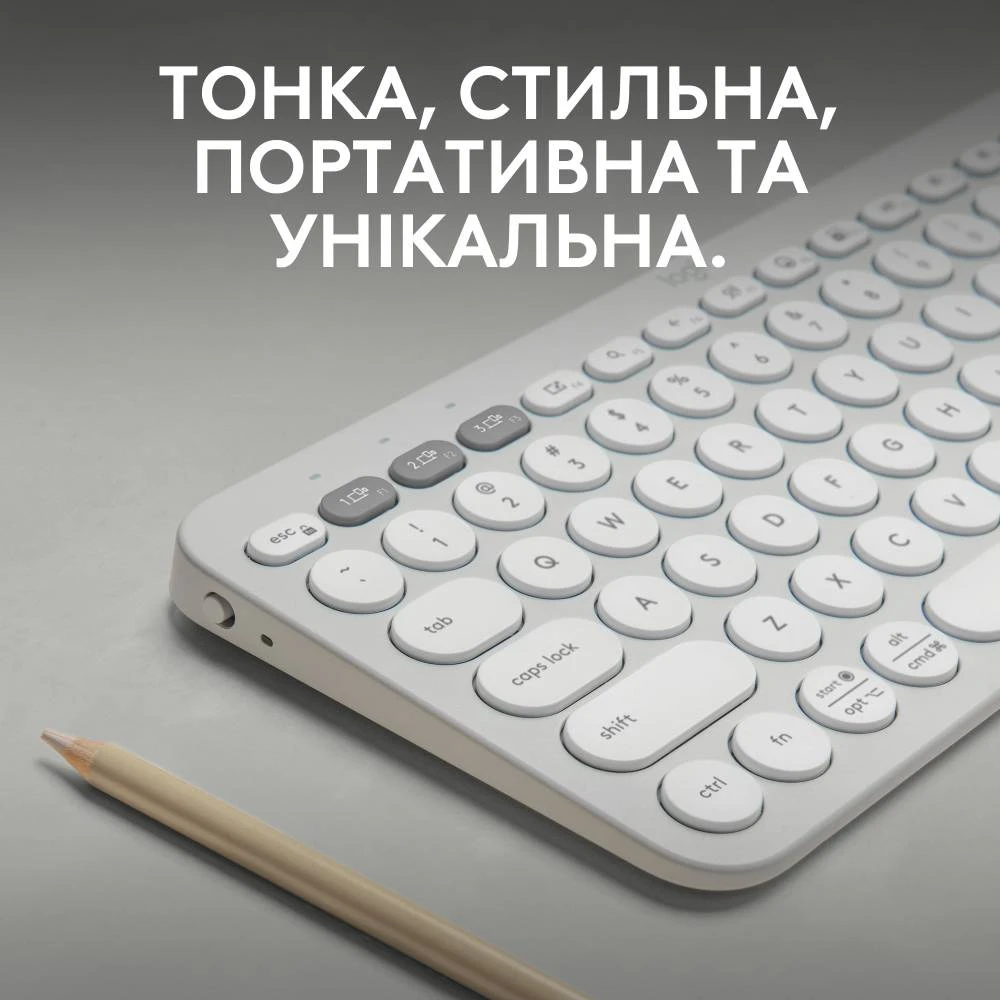 Клавіатура Logitech K380s Pebble Keys 2 Tonal White 