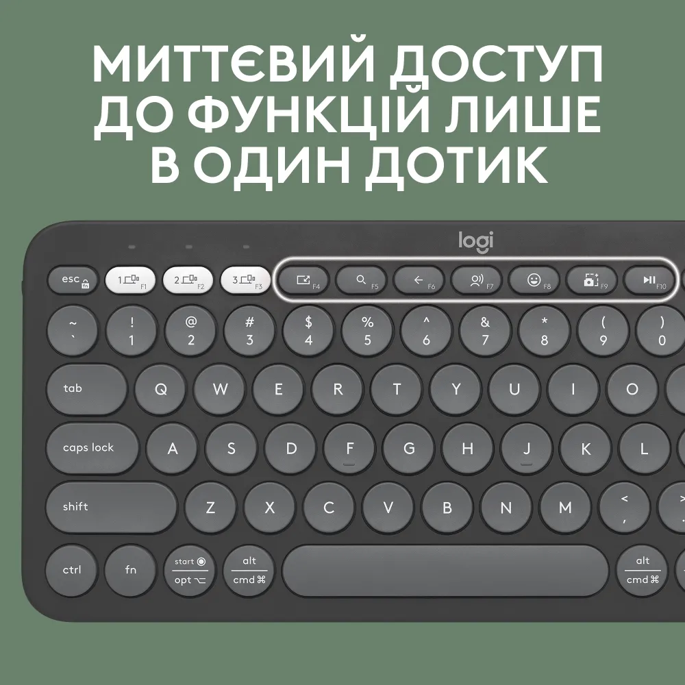 Клавіатура Logitech K380s Pebble Keys 2 Tonal Graphite