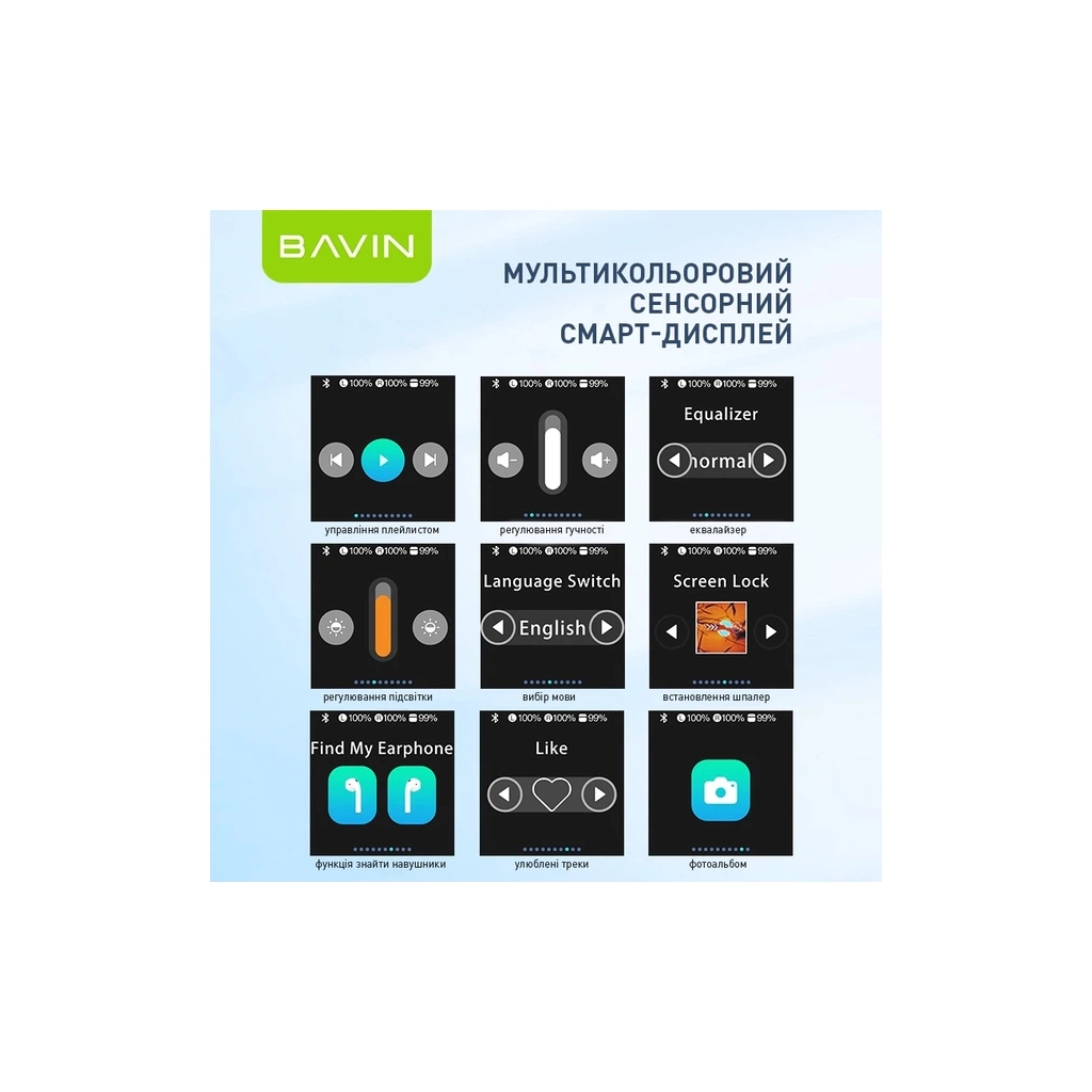 Навушники BAVIN BAVIN-81 Hi-Res LCD Tough White (HB-BA-81-WH)